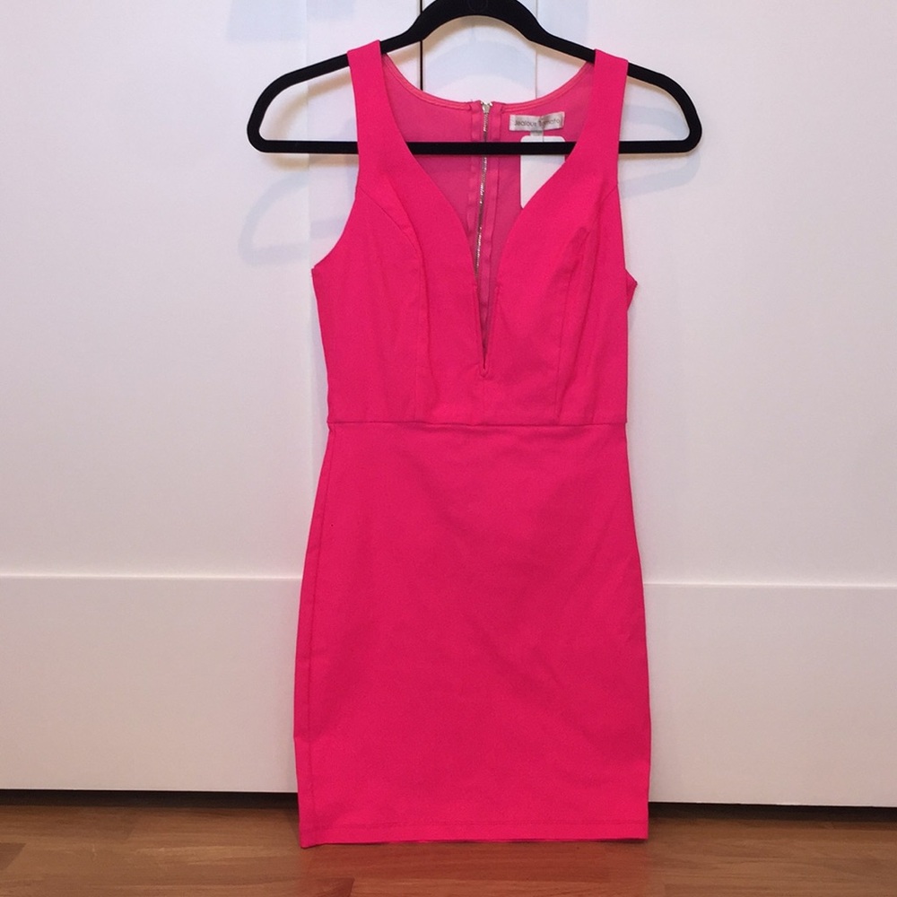 Hot Pink Plunge Dress - NWT
